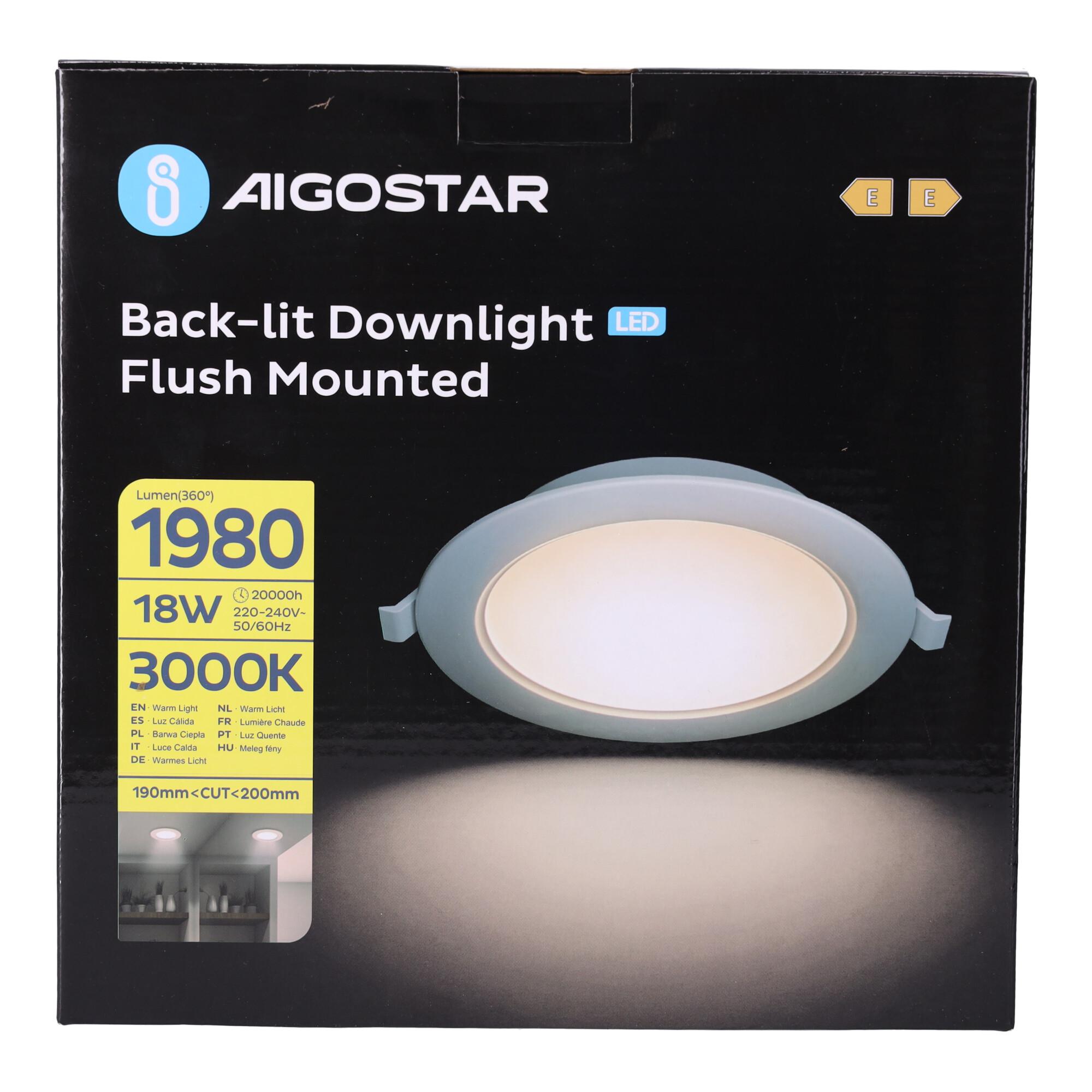 E6 LED Flush-mounted Round Downlight 18W Yellow Light