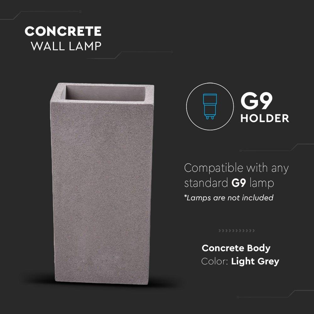 VT-893 LED CONCRETE WALL LAMP-LIGHT GREY G9 IP20