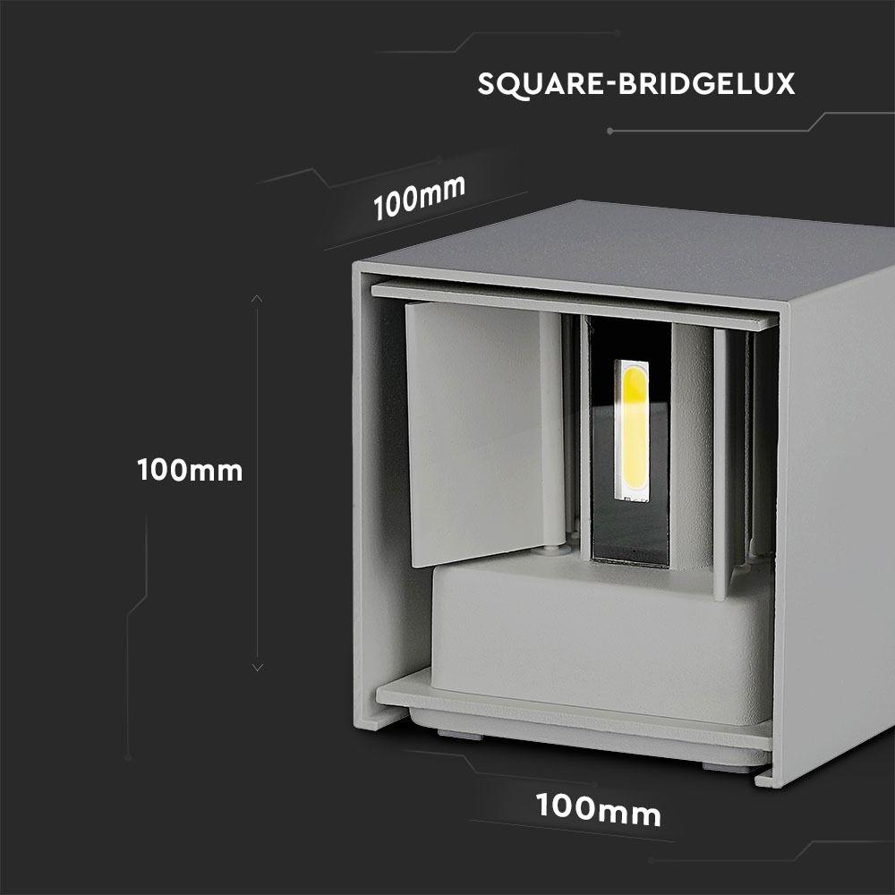 VT-759 6W LED UP-DOWN WALL LIGHT WITH BRIDGELUX CHIP 3000k GREY SQUARE