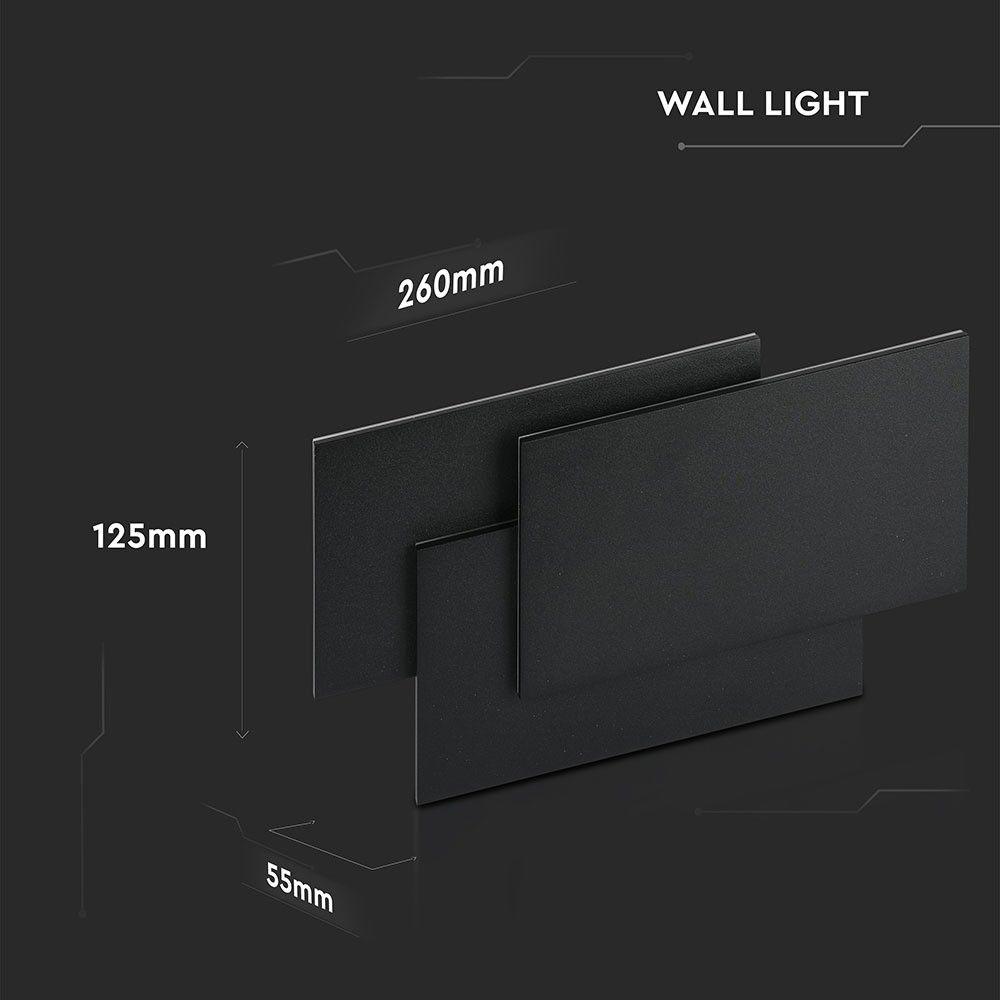 VT-712 12W LED WALL LIGHT 3000K IP20 BLACK BODY