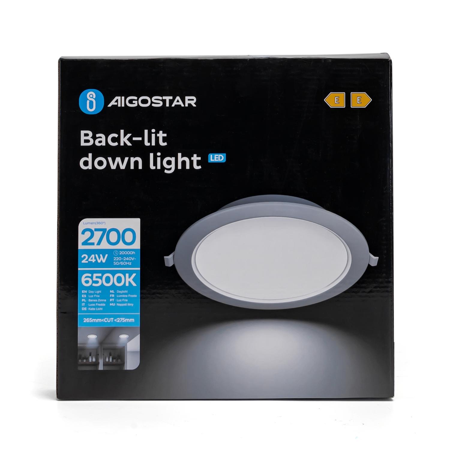 Downlight podtynkowy okrągły LED 24W Światło białe