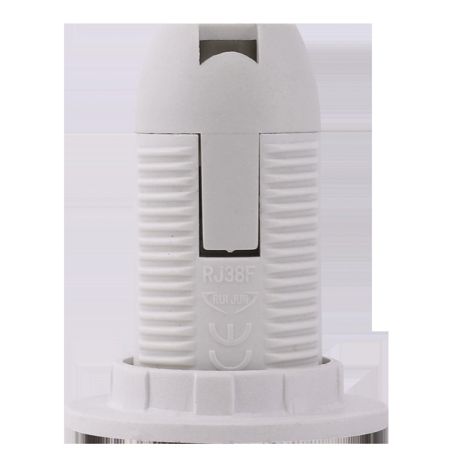 E14 Plastic Spring Terminal Lamp Holder White