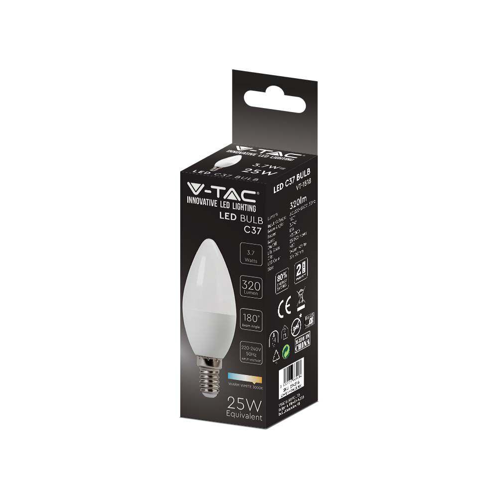 3.7W C35 Żarówka LED, Barwa:6500K, Trzonek:E14, VTAC, SKU 214122