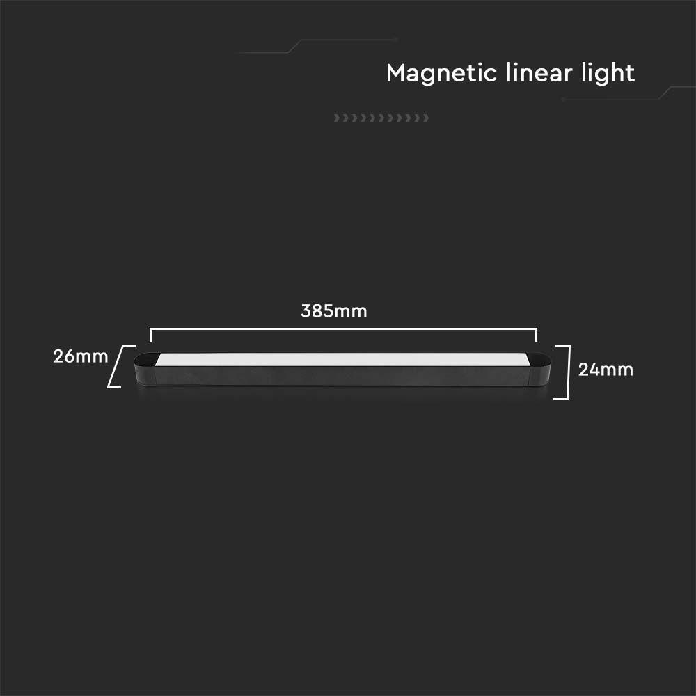 18W Lampa na Szynoprzewód SLIM MAGNETIC, Barwa: 4000K, Obudowa: Czarna , VTAC, SKU 10245