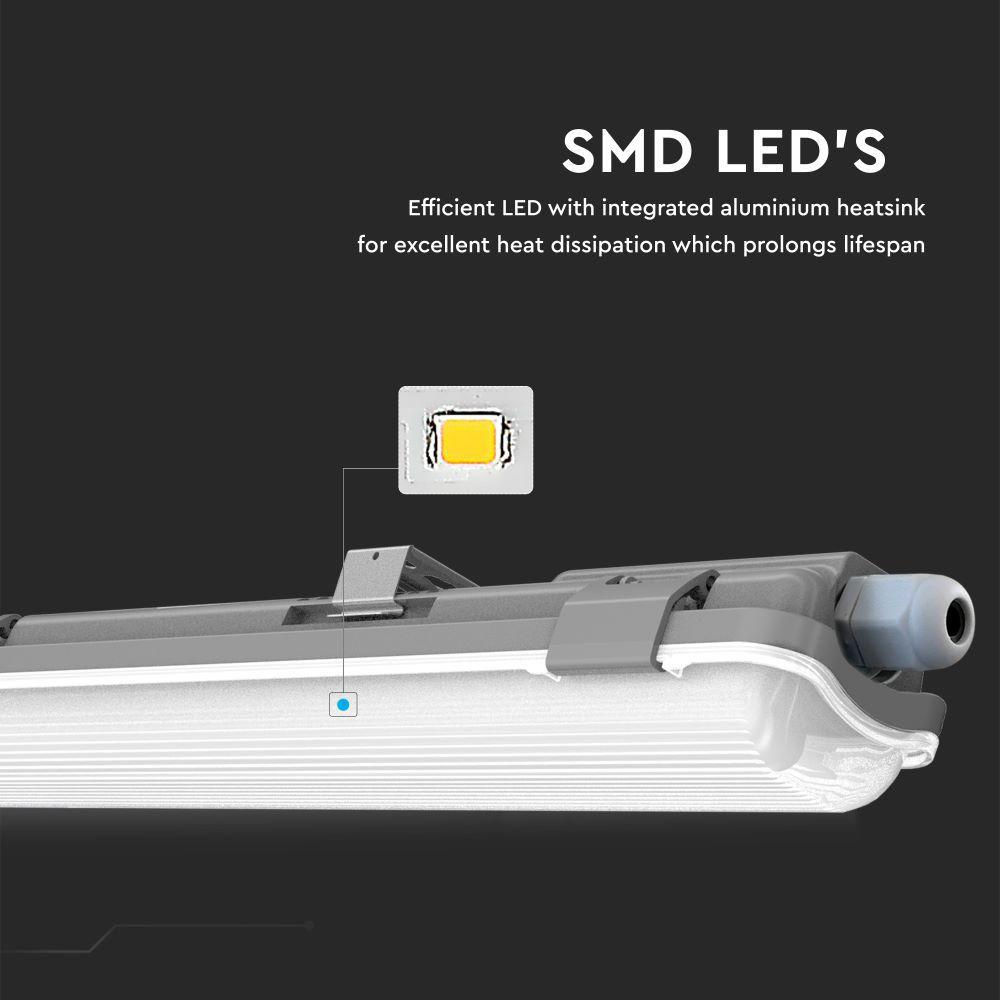 VT-6028 1X10W WATERPROOF FITTING (60CM) WITH LED TUBE 4000K IP65