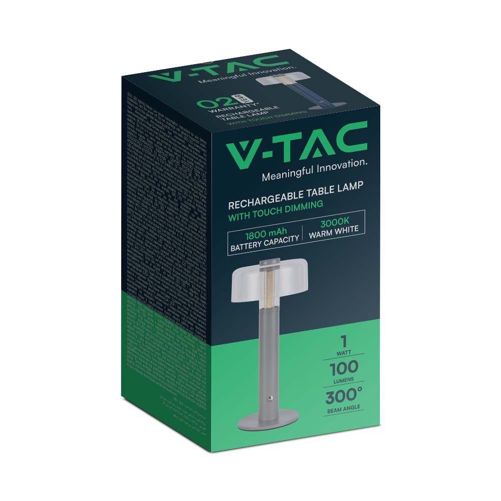 VT-1049 LED TABLE LAMP-1800mAH BATTERY D:150x300 3000K GREY BODY