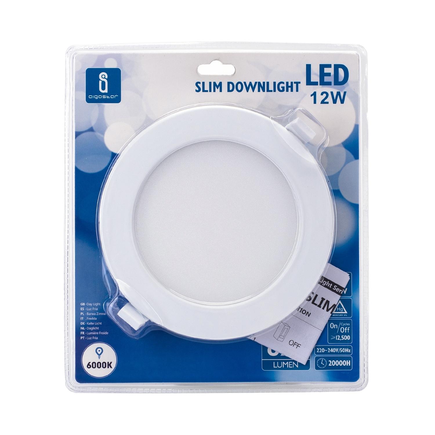 Podtynkowy okrągły downlight LED E6 12W Światło białe