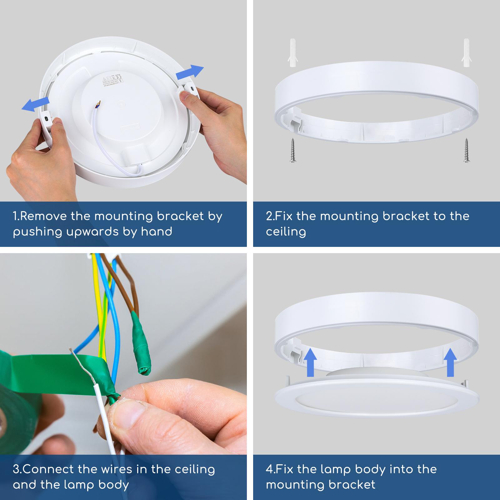 E6 LED  Surface-mounted Round Downlight 12W White Light