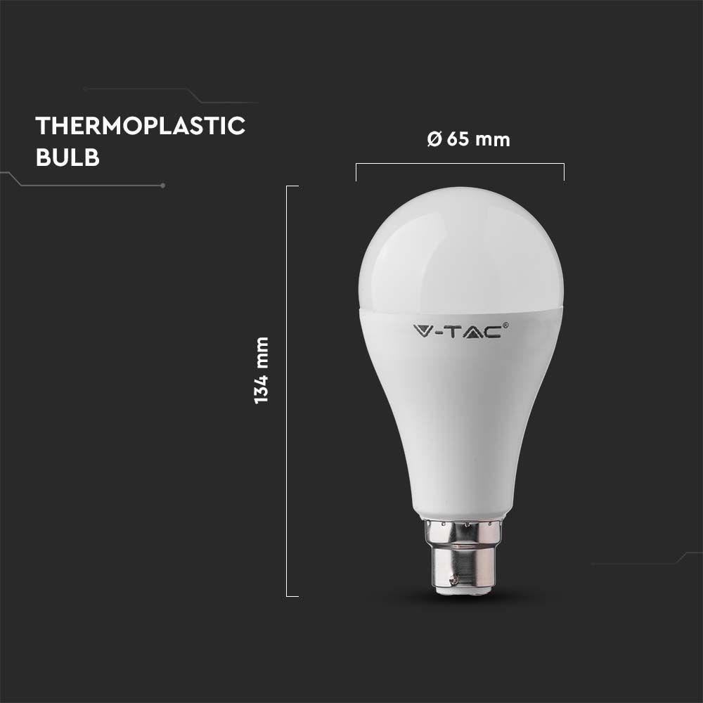 VT-281 15W A65 PLASTIC BULB SAMSUNG CHIP 3000K B22