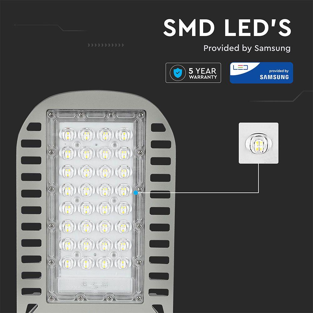 50W Lampa uliczna LED Slim, Chip SAMSUNG, Barwa:4000K, Wydajność: 120lm/w, VTAC, SKU 958