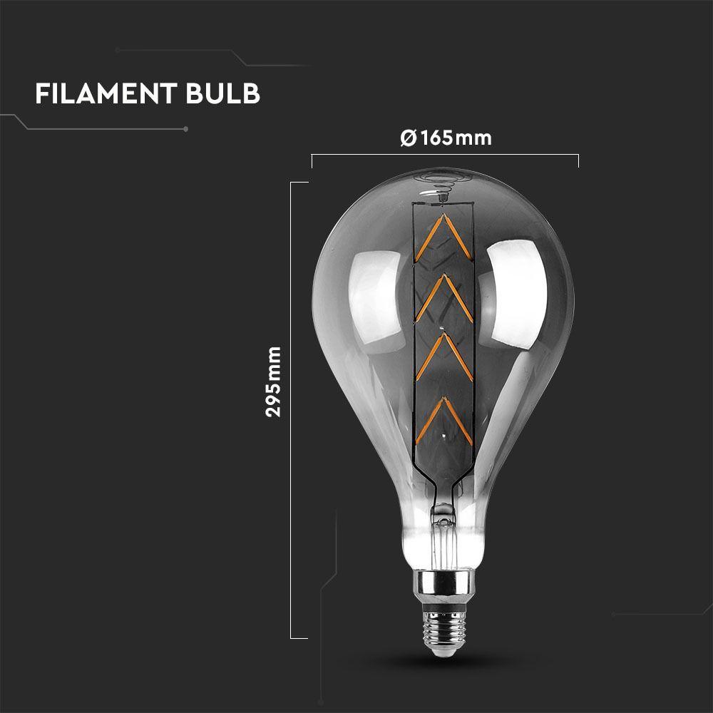 VT-2159 8W G165 LED FILAMENT BULB-SMOKEY GREY WITH 2200K E27 DIMMABLE