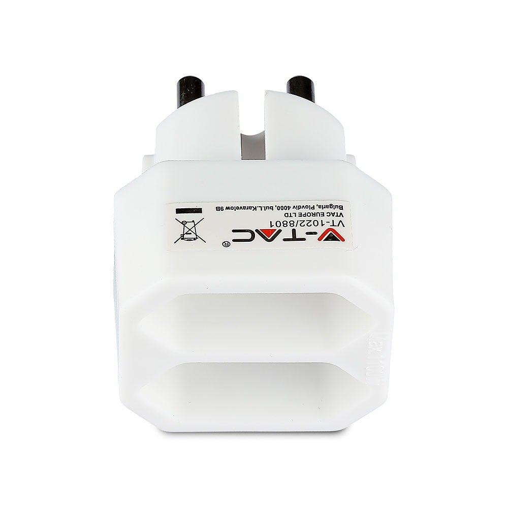 VT-1022 2 OUTLET ADAPTER 2.5A -WHITE