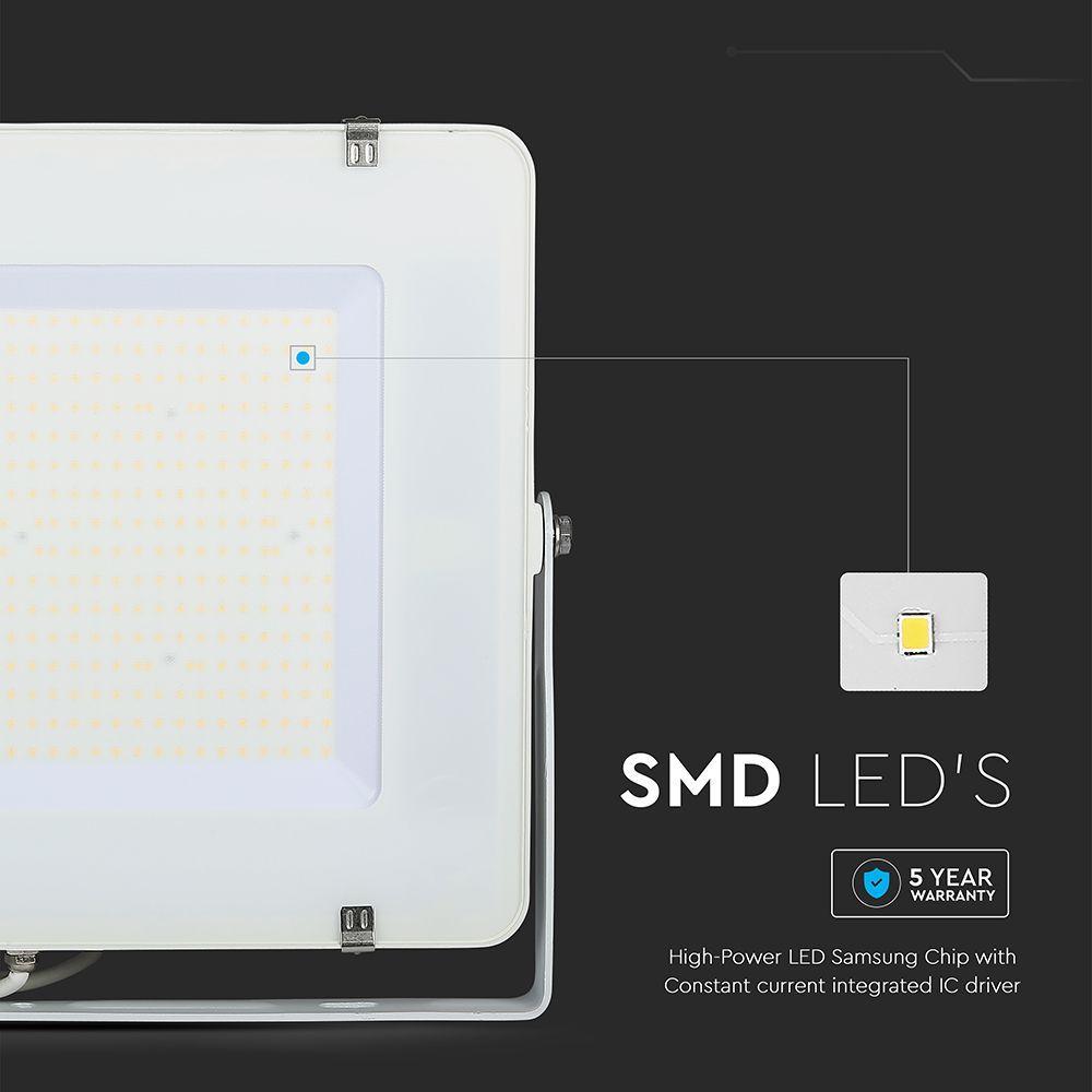 300W Naświetlacz LED SMD, Chip SAMSUNG, Barwa:4000K, Obudowa: Biała , Wydajność: 115lm/w, VTAC, SKU 21793