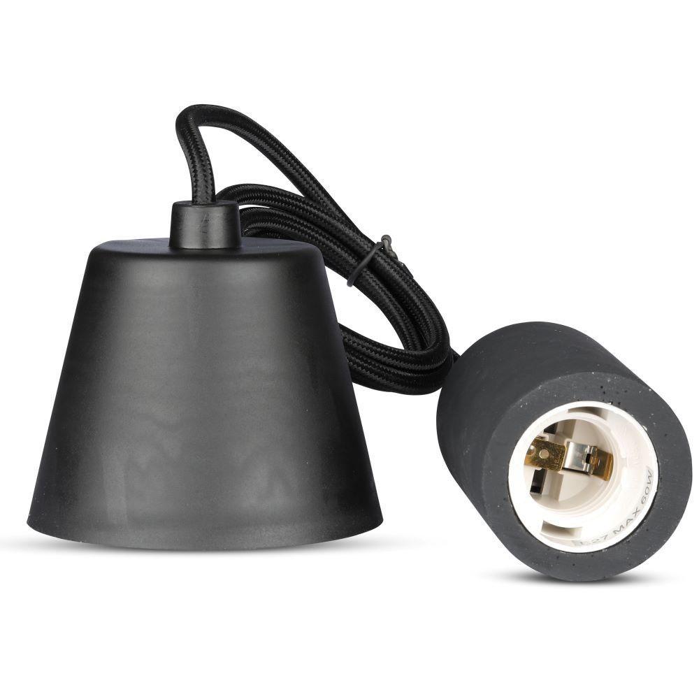 Lampa Wisząca, Trzonek:E27, Gips, Czarny, VTAC, SKU 3747