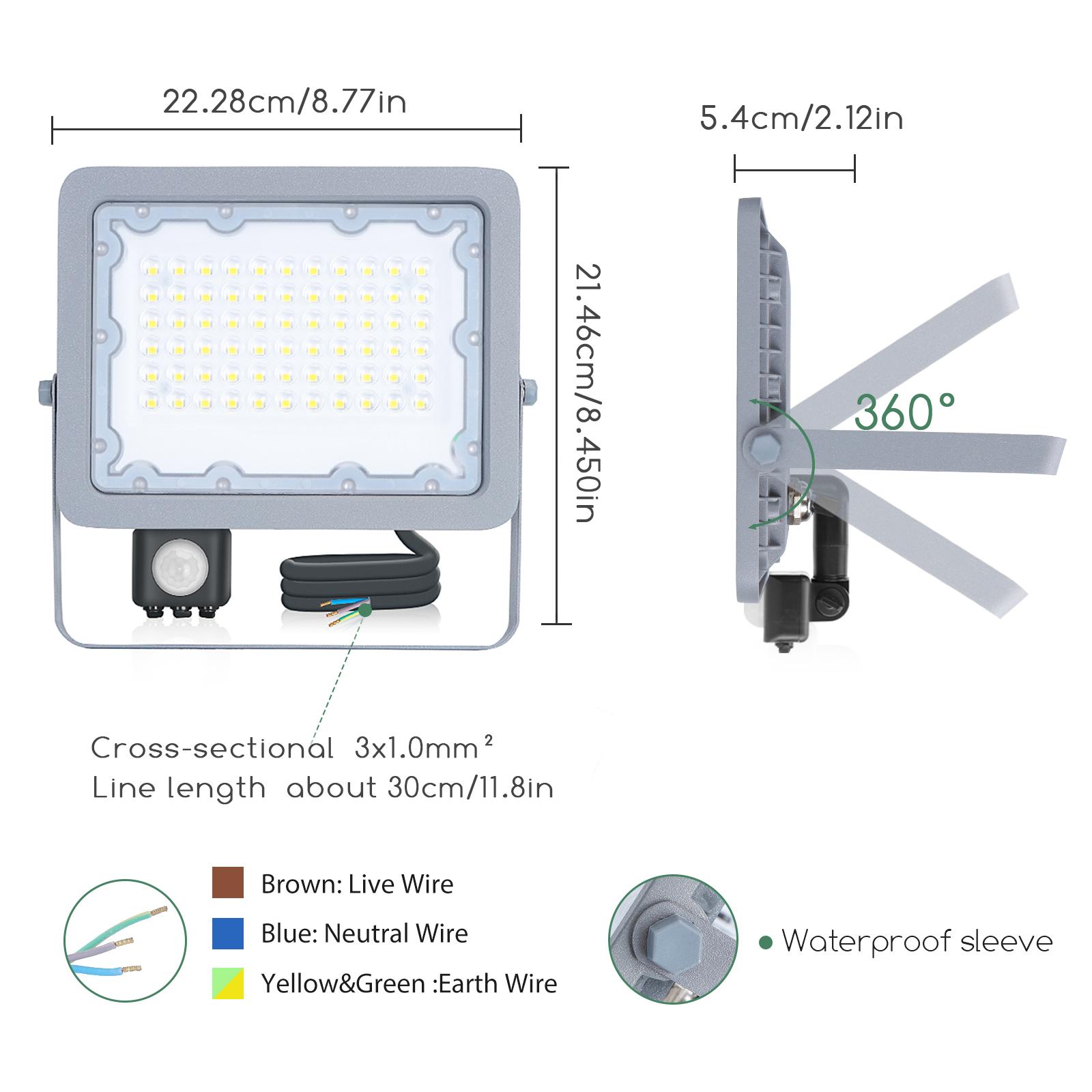 LED Slim Projector with Sensor 50W