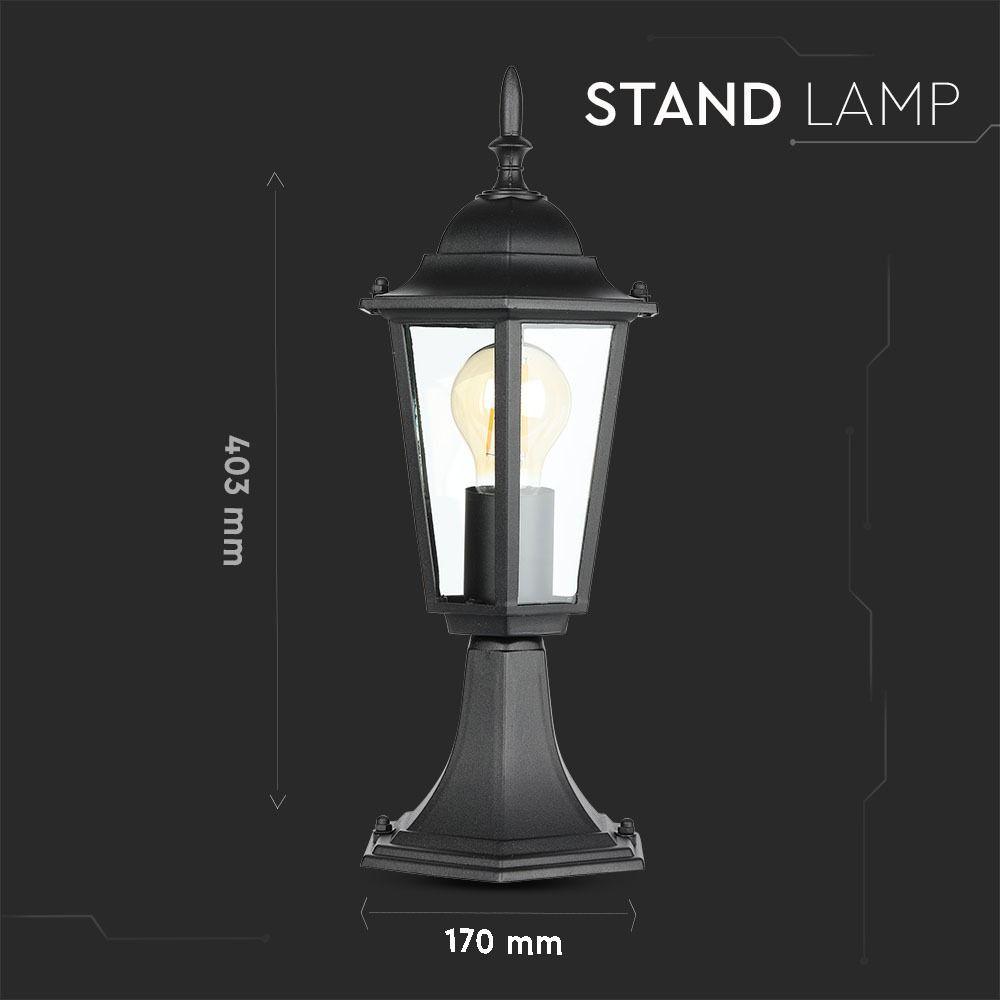 Lampa stojąca ogrodowa, Wysokość: 300mm, Obudowa: Czarna, VTAC, SKU 7074