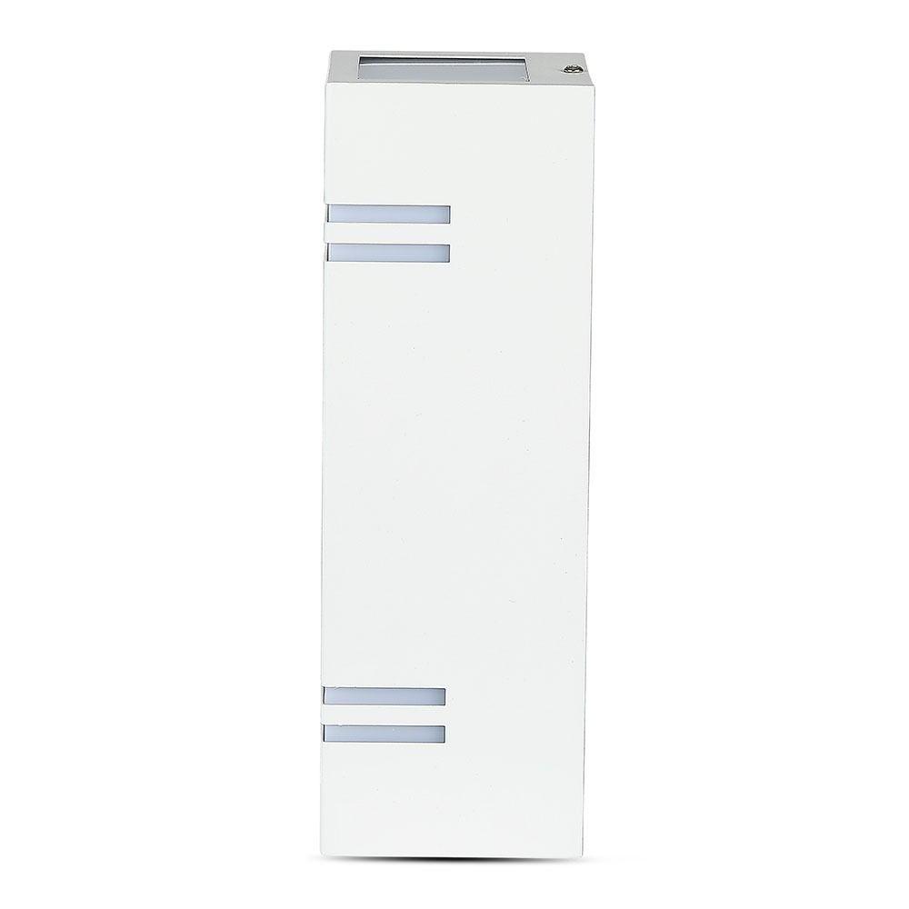 VT-7662 2 WAY GU10 WALL FITTING (SQUARE),STAINLESS STEEL BODY-WHITE BODY, IP44