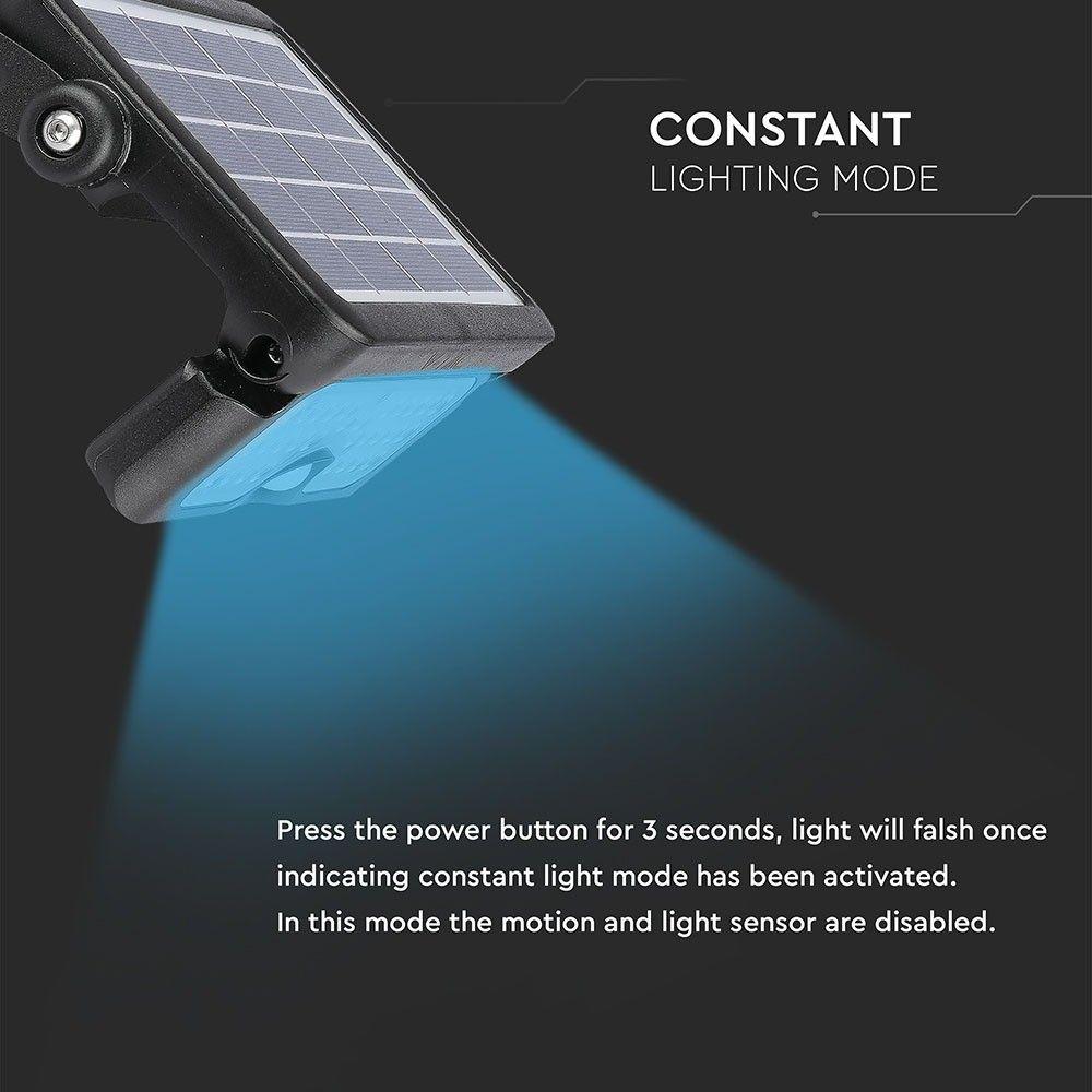 5W Naświetlacz LED solarny, Barwa:4000K, Obudowa: Czarna, VTAC, SKU 8547