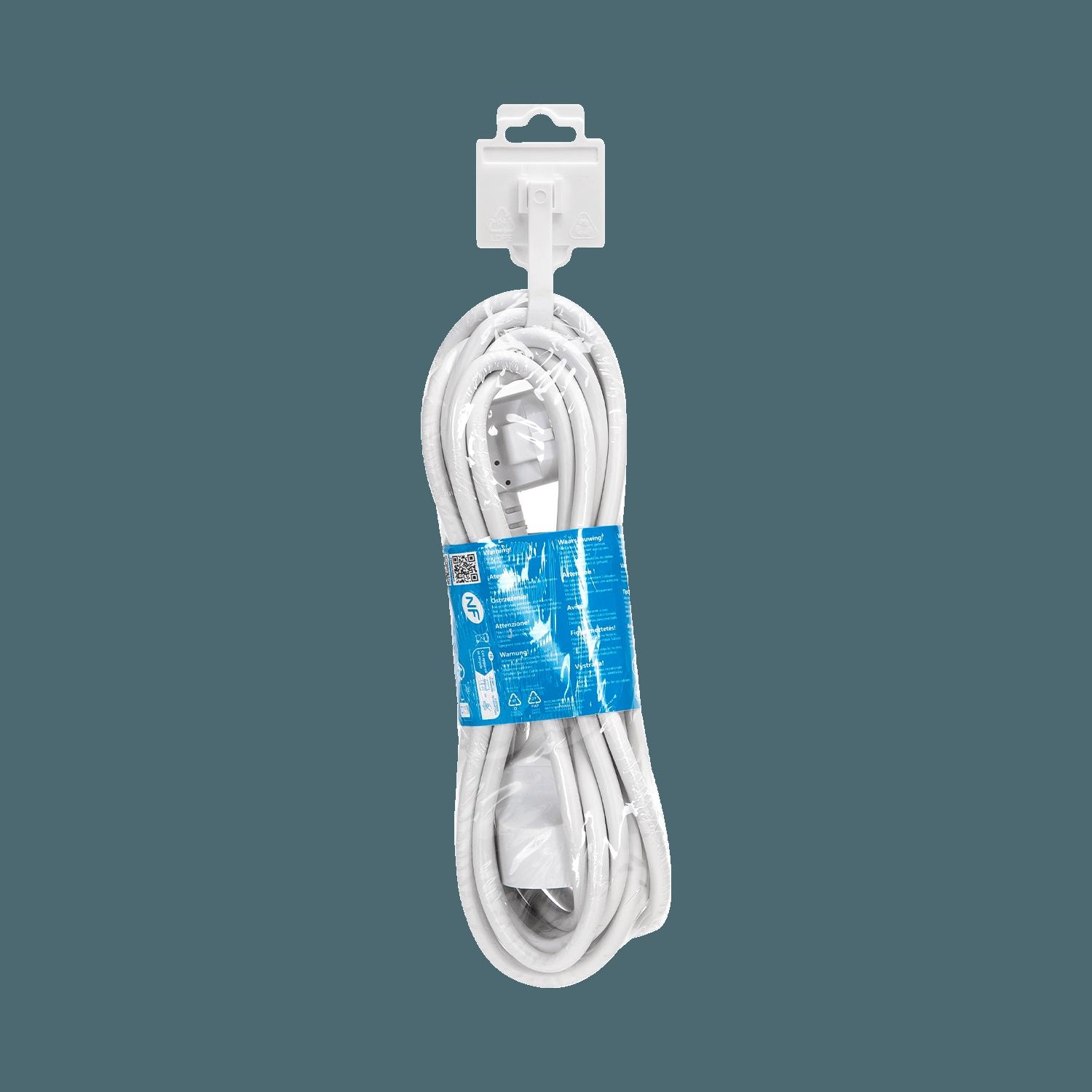 French extension cord 5m white 3G1.5mm2