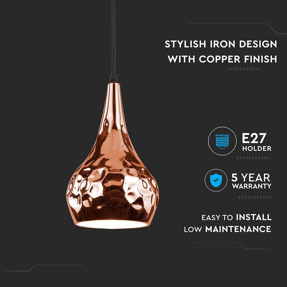 VT-8180 E27 PENDANT LIGHT HOLDER-COPPER