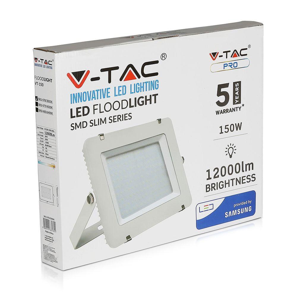 VT-150 150W SMD FLOODLIGHT SAMSUNG CHIP 6400K WHITE BODY