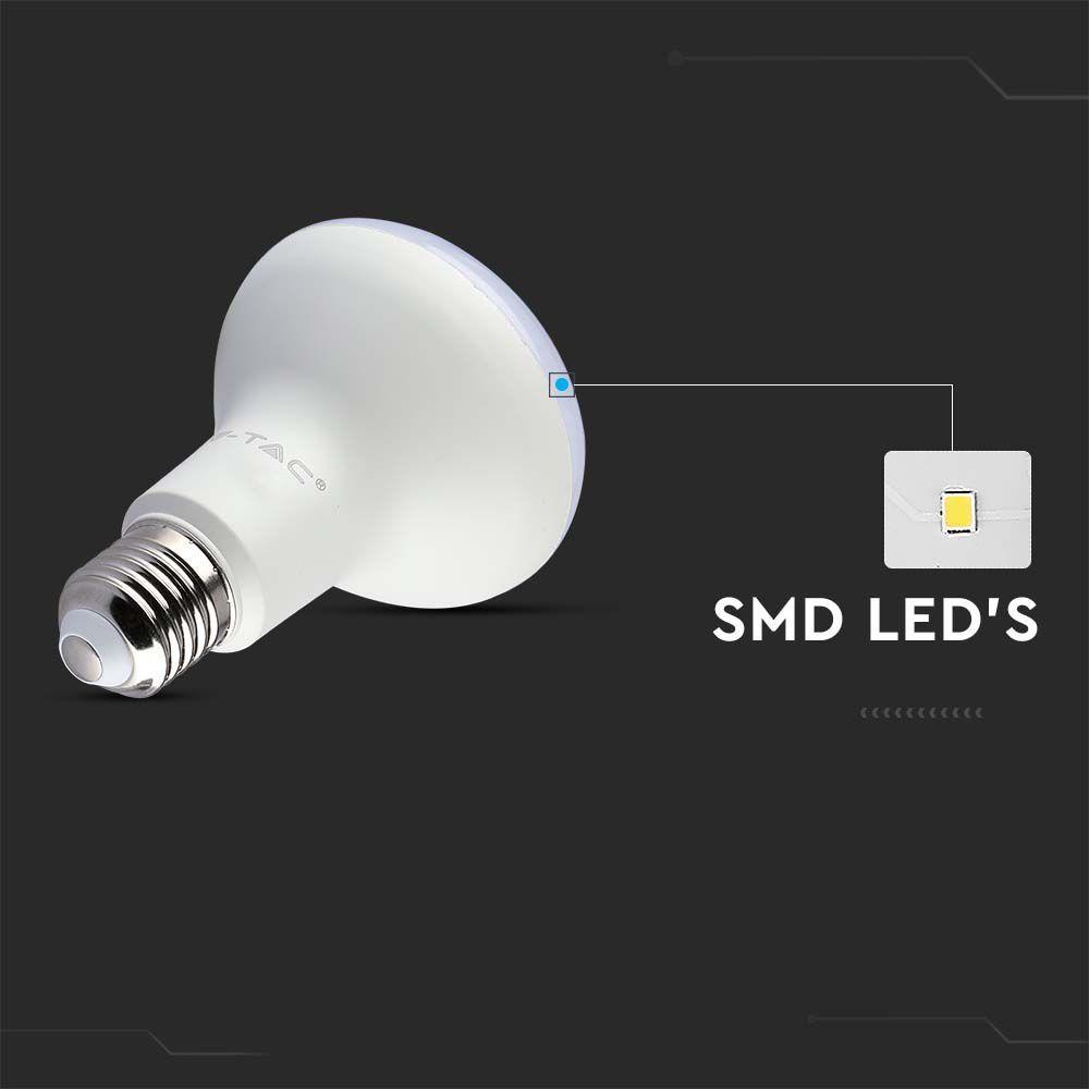 8.5W R63 Żarówka LED, Chip SAMSUNG, Barwa:6500K, Trzonek:E27, VTAC, SKU 21143