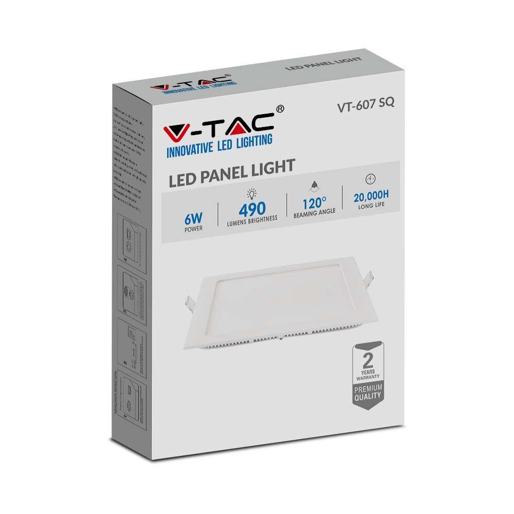 VT-607 6W LED PREMIUM PANEL 6400K SQUARE