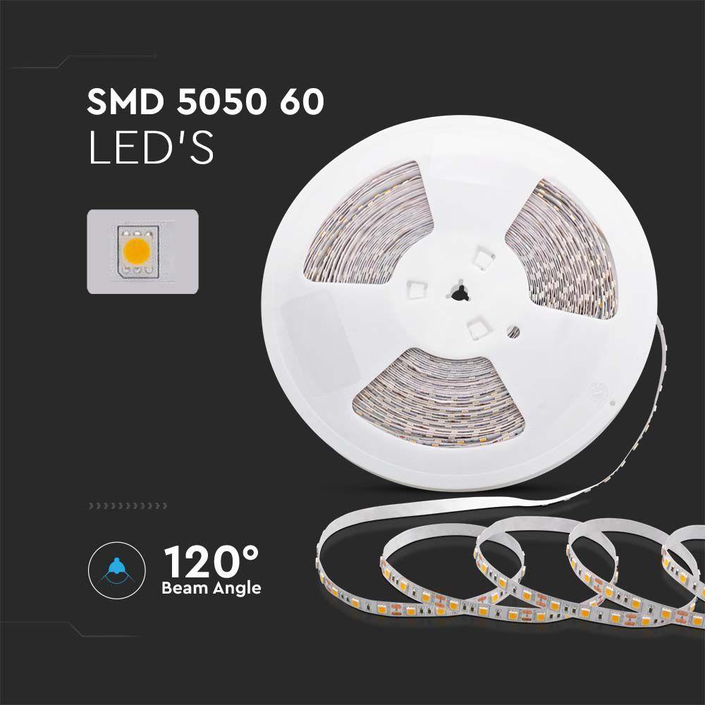 VT-5050 60 11W/M LED STRIP LIGHT 4000K 24V IP20 DOUBLE PCB 30M ROLL