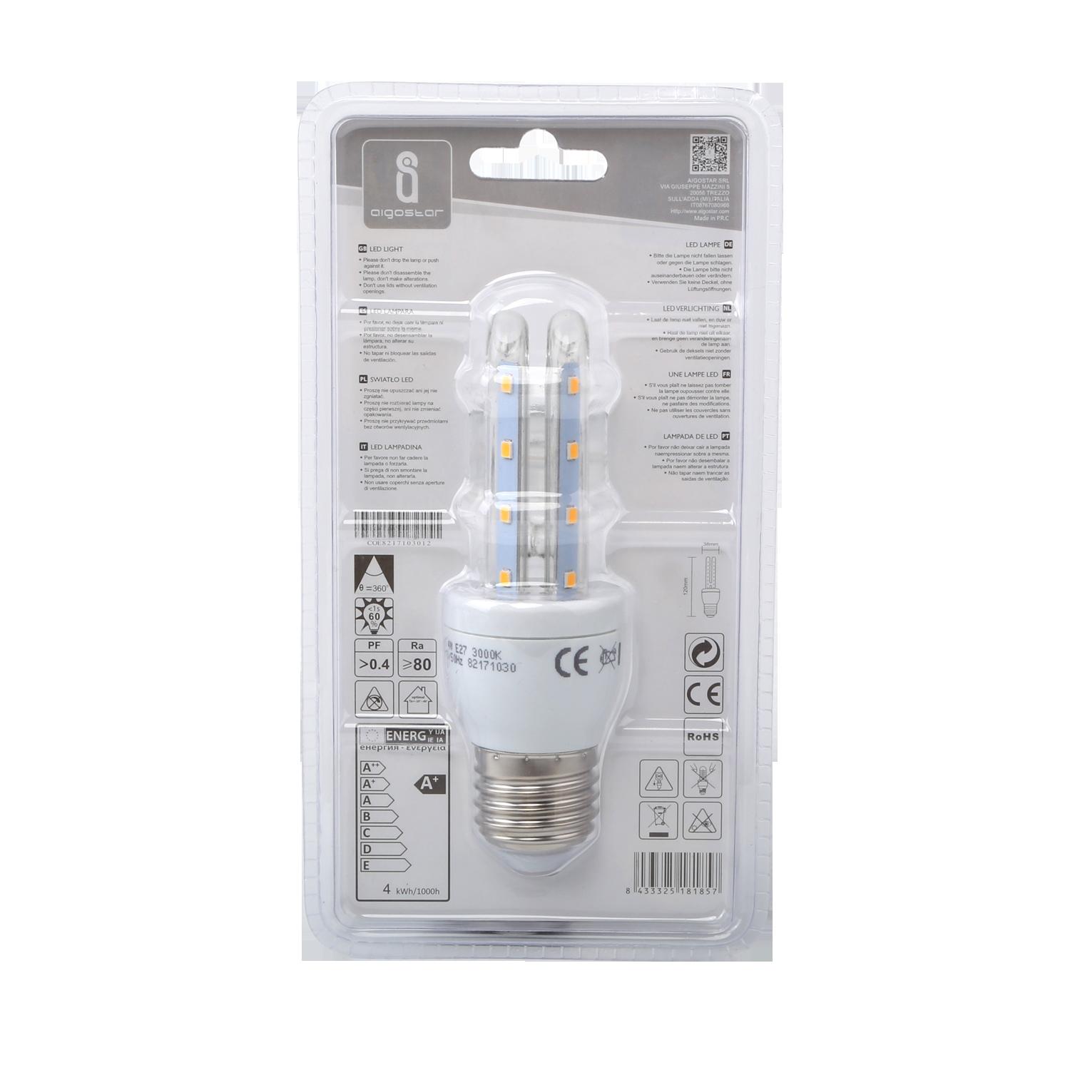 LED E27 4W U-tube