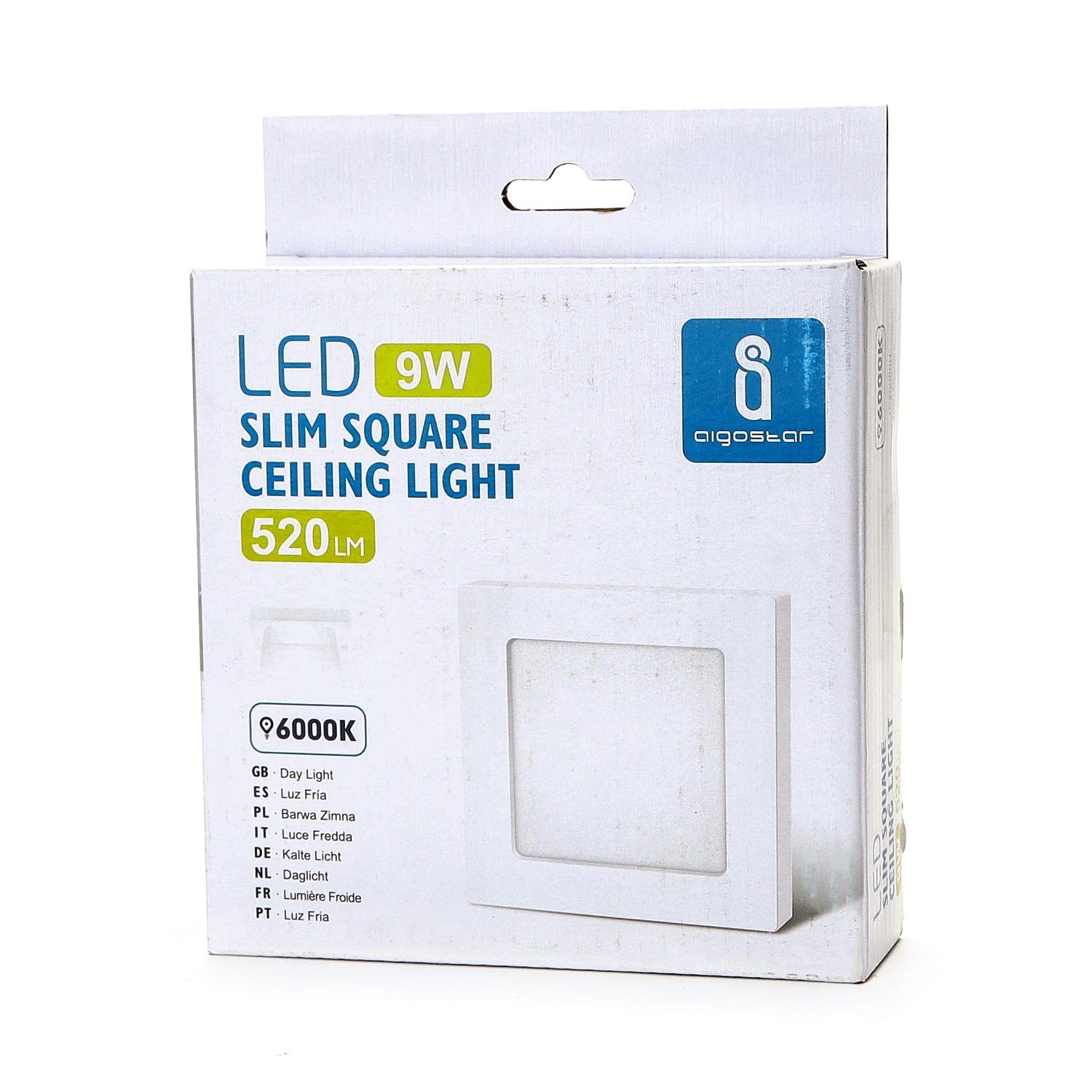 E6 LED  Surface-mounted Square Downlight 9W White Light