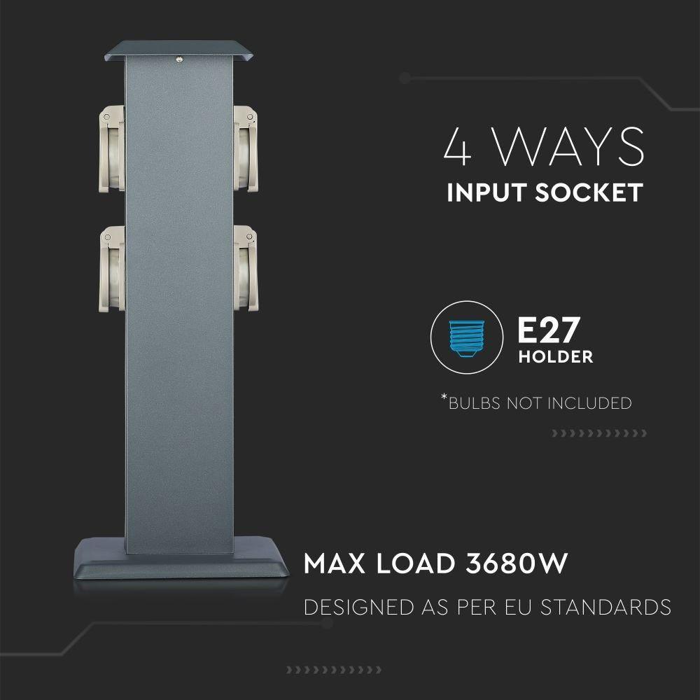 VT-1155-4 4 WAYS GARDEN SOCKET IP44