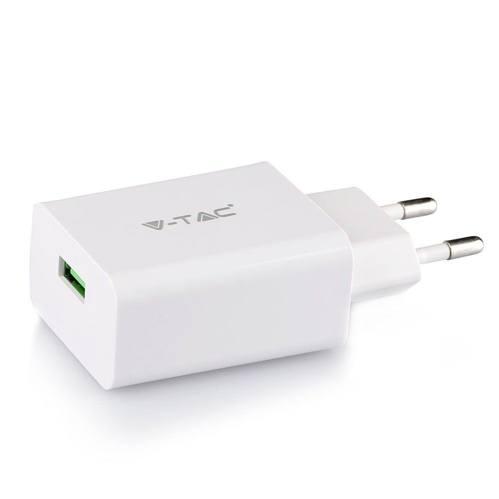 VT-5381 FAST CHARGING SET WITH TRAVEL ADAPTER & MICRO USB CABLE-WHITE