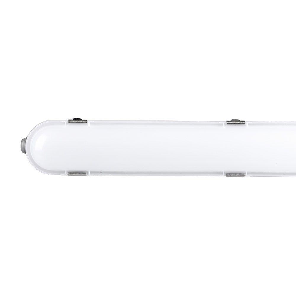 48W Lampa hermetyczna 150cm/ Chip Samsung, Moduł awaryjny 3H, Klosz Mleczny, Klipsy: stal nierdzewny, Barwa:6400K, VTAC, SKU 20220