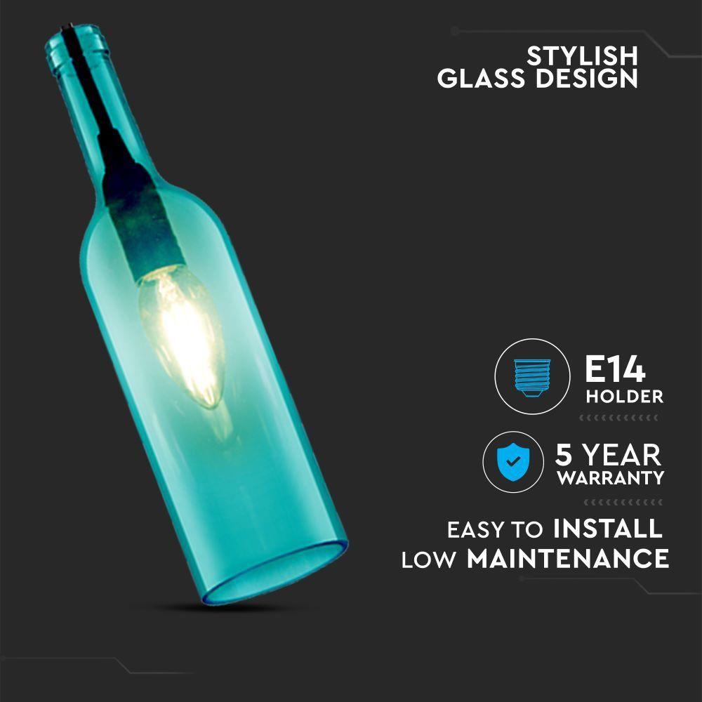 VT-7558 BOTTLE PENDANT LIGHT-E14 HOLDER-BLUE