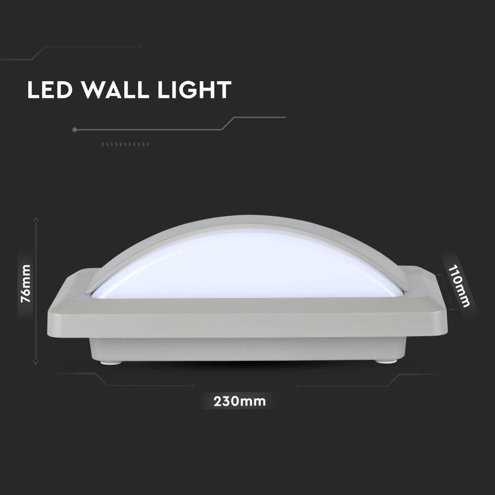 VT-8058 12W LED BULKHEAD WITH SOFTLIGHT 4000K GREY BODY