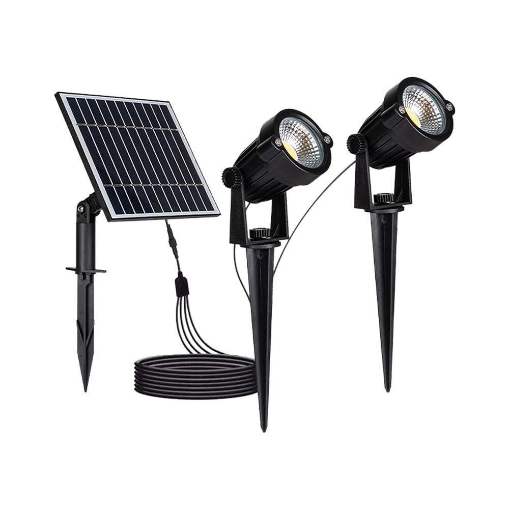 VT-11031 2x1.2W SOLAR SPIKE LED LIGHT 3000K BLACK BODY IP65