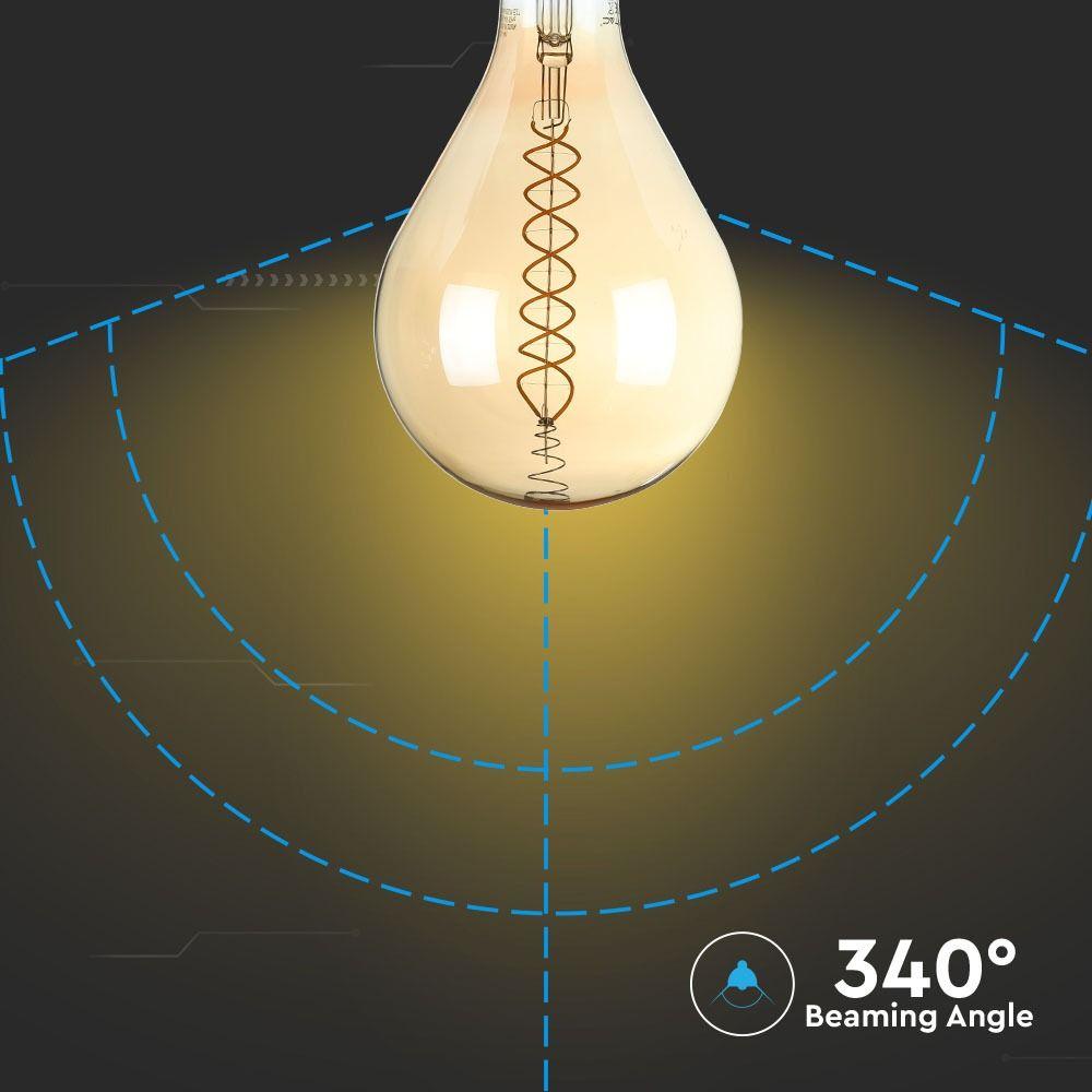 8W A165 Żarówka LED Filament, Barwa:2000K, Ściemniana, Trzonek:E27, VTAC, SKU 7461