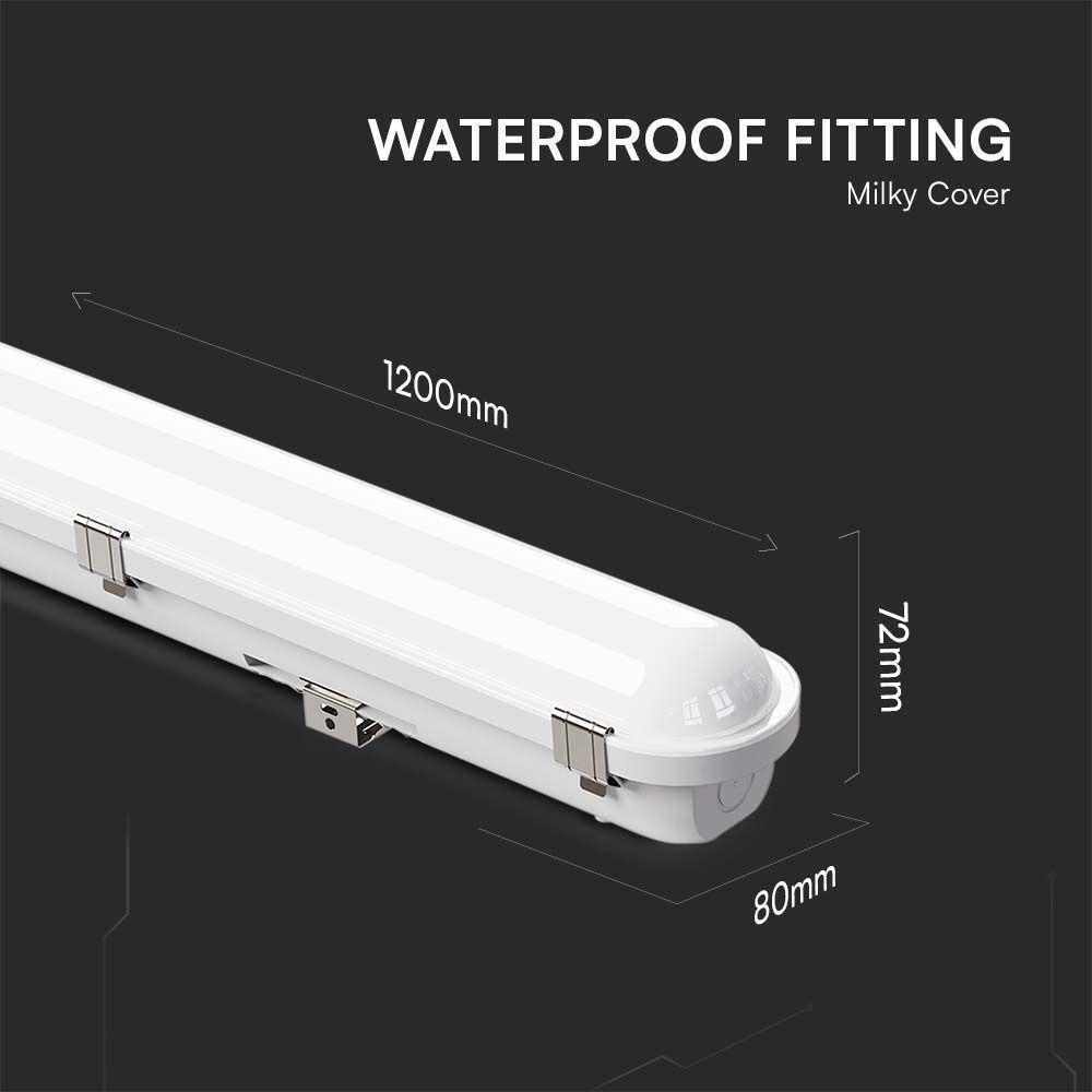 VT-41004ES 20W/25W/30W LED BATTEN FITTING SAMSUNG EMERGENCY SELF TEST 4FT 3IN1 IP65/IK10