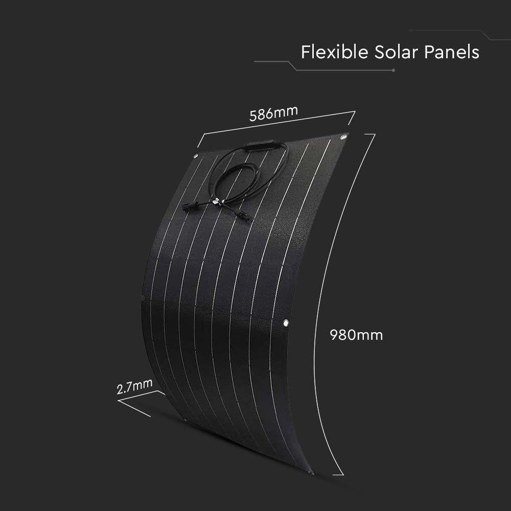 ELASTYCZNY PANEL SOLARNY VT-10100 O MOCY 100W; DEDYKOWANY DO PRZENOŚNYCH BANKÓW ENERGII ; WYMIARY (980*586*2.7mm), VTAC, SKU 11568