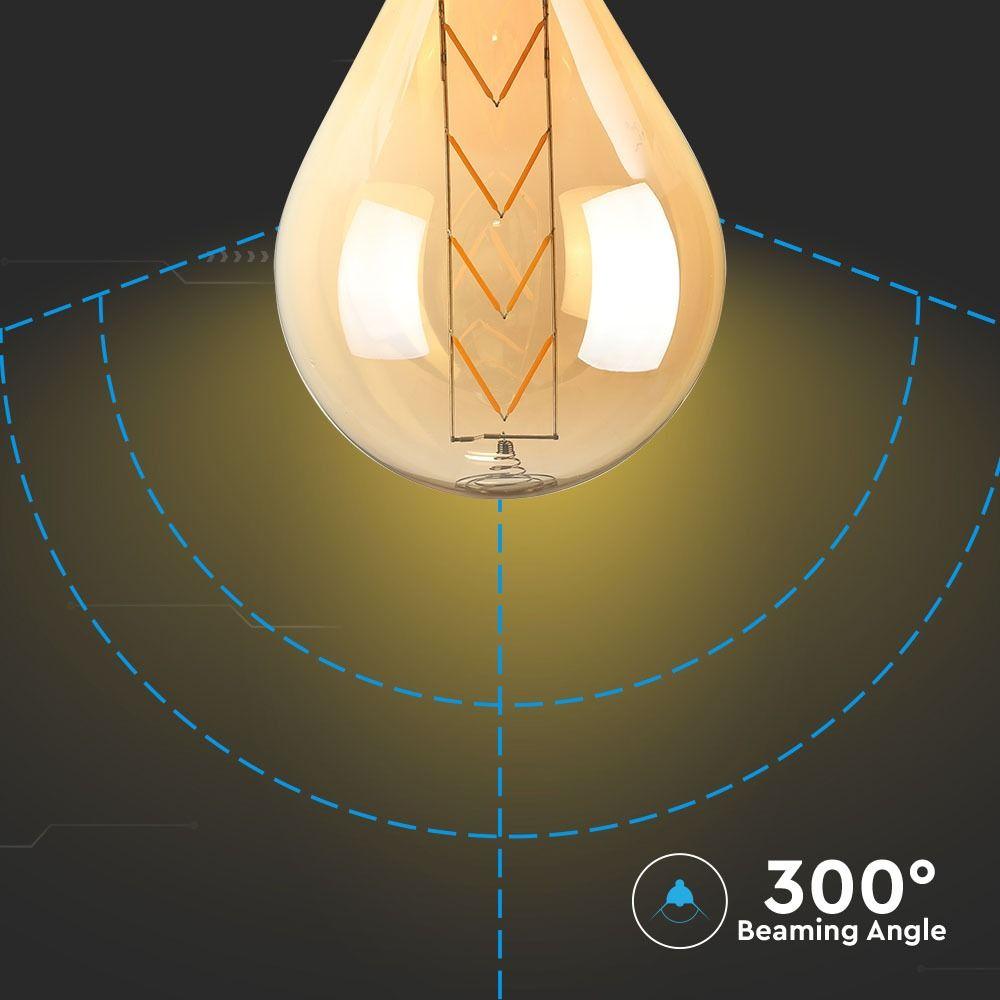 VT-2159 8W G165 LED FILAMENT BULB-AMBER GLASS WITH 2200K E27 DIMMABLE