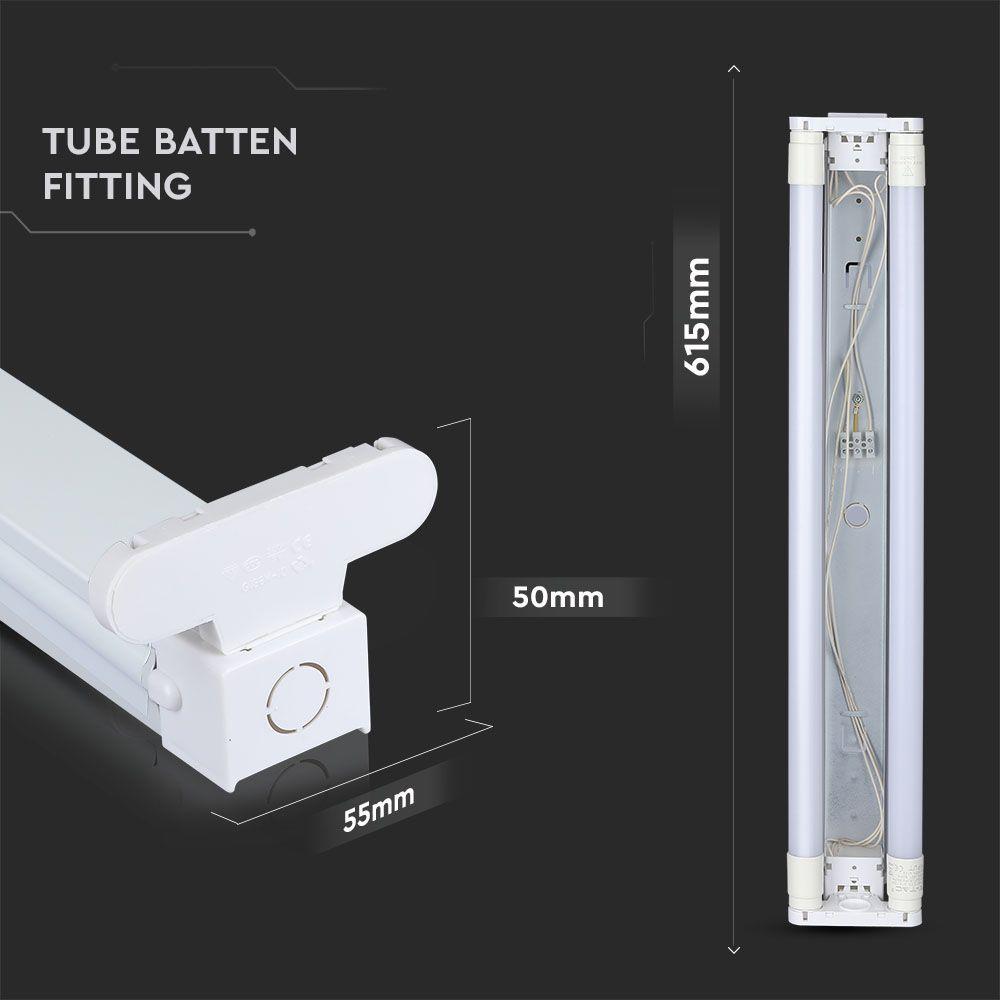 VT-16011 LED TUBE FITTINGS 60CMx2 BATTEN FITTING IP20