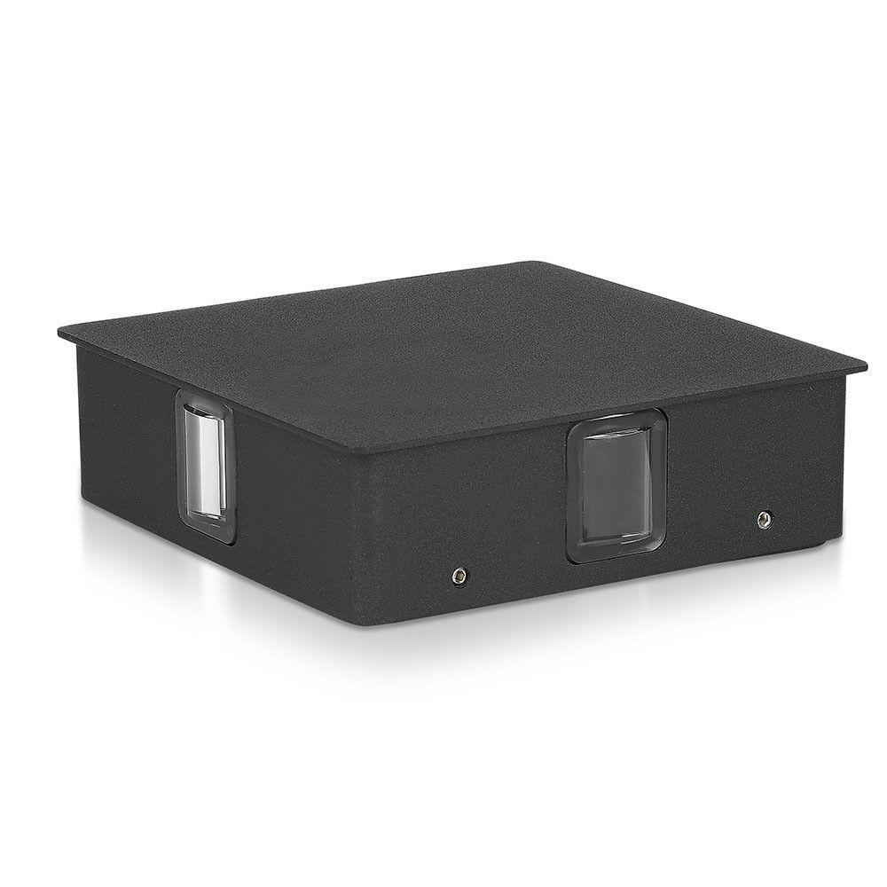 VT-704 4W LED WALL LIGHT 4000K IP65 BLACK BODY SQUARE