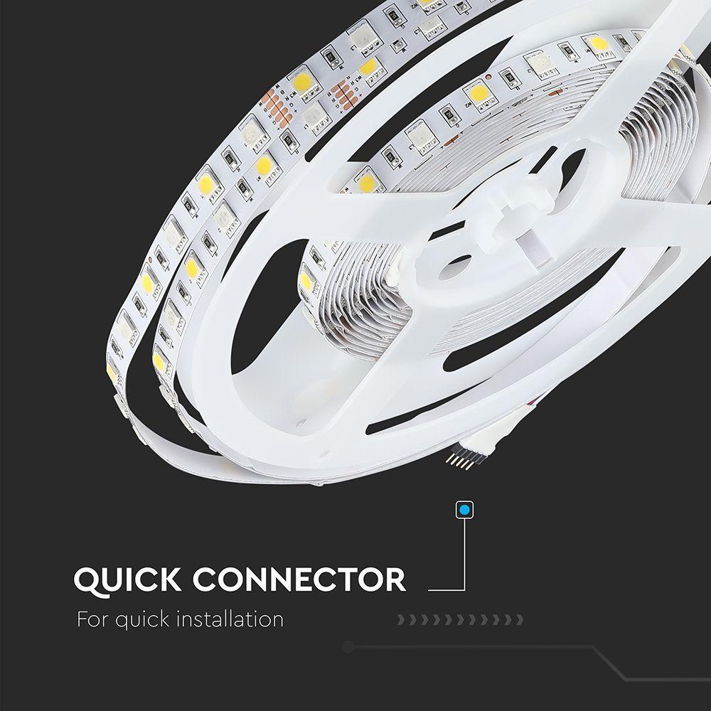 8W Taśma LED, Barwa: RGB+4000K, IP20, Rolka:5m, VTAC, SKU 212552