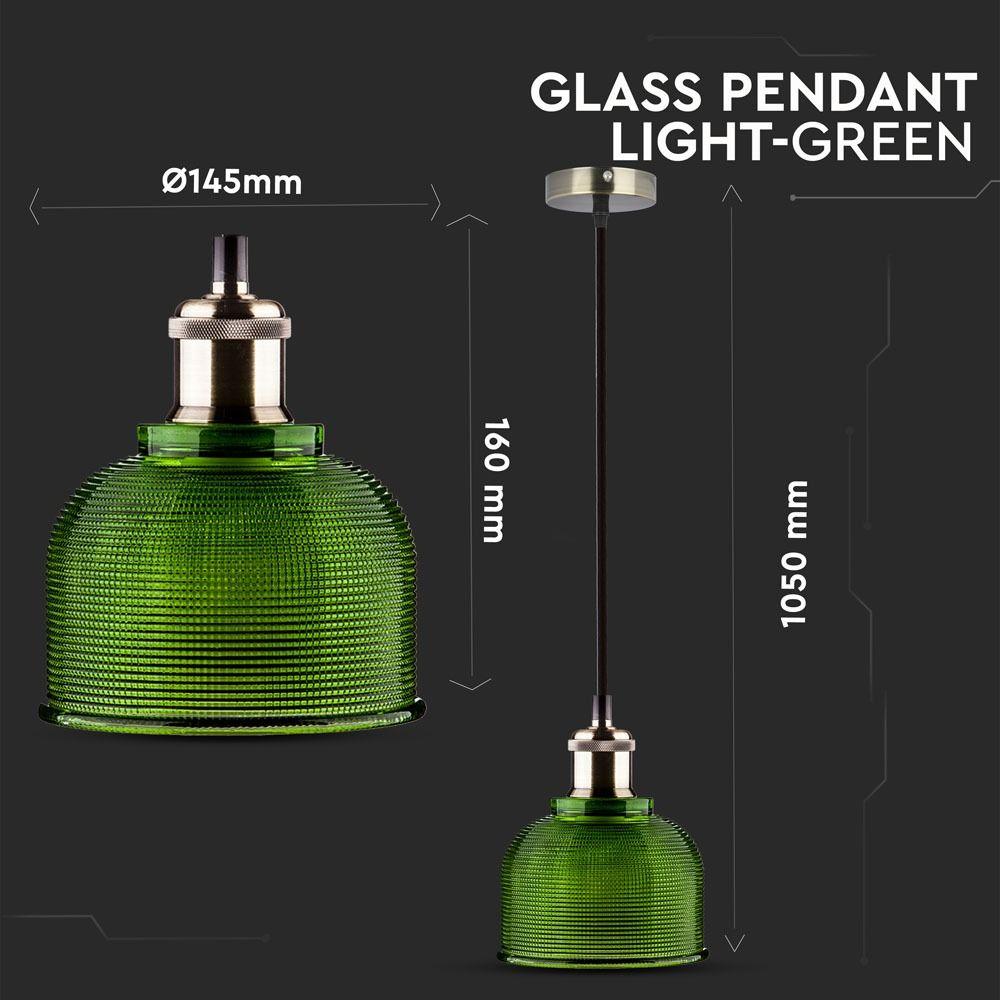 VT-7150 E27 GLASS PENDANT LIGHT-GREEN 150CM