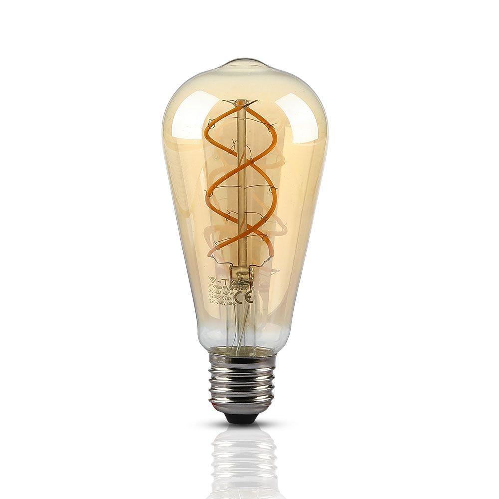 VT-2065D 5W ST64 FILAMENT BULB 2200K AMBER GLASS DIMMABLE