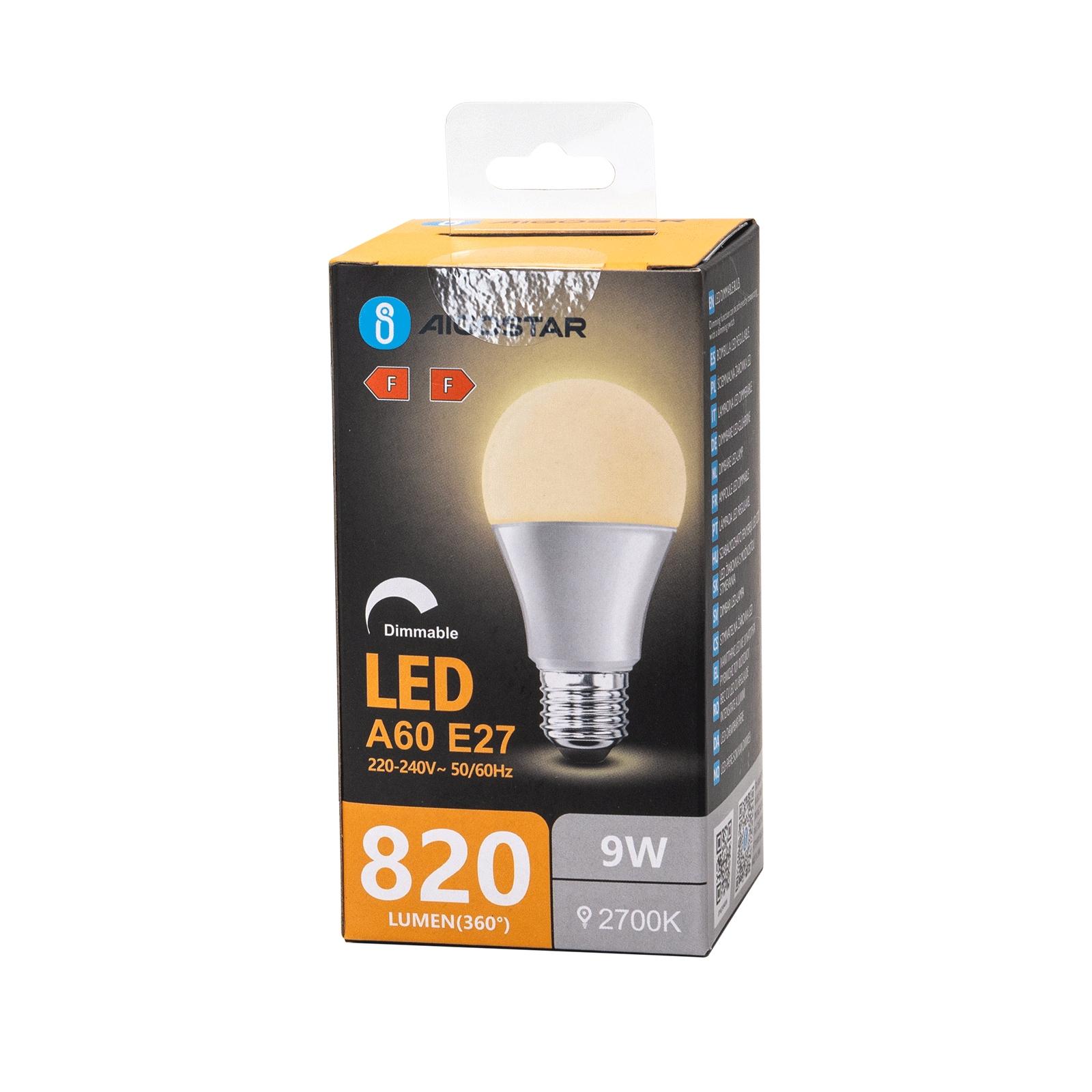 LED dimmable bulb A60 E27 9W 2700K