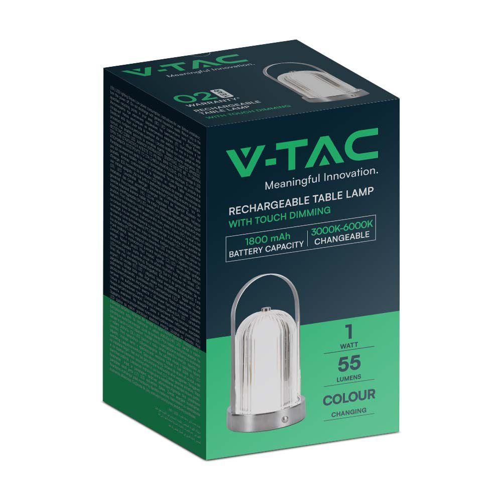 VT-1057 LED TABLE LAMP 1800mAH BATTERY D:120x190 3IN1 CHROME BODY