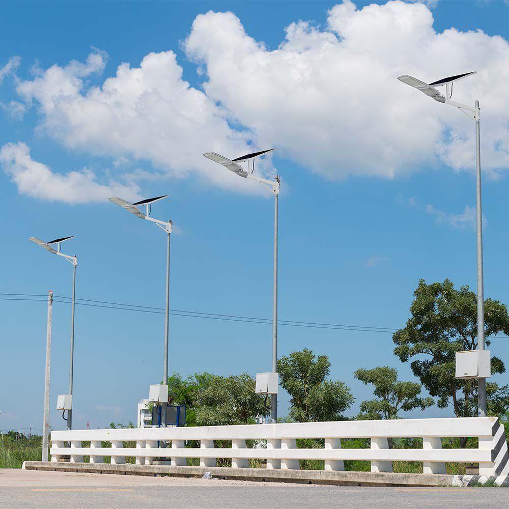 50W Lampa uliczna solarna, Barwa:6000K, Obudowa: Srebrna, VTAC, SKU 20341