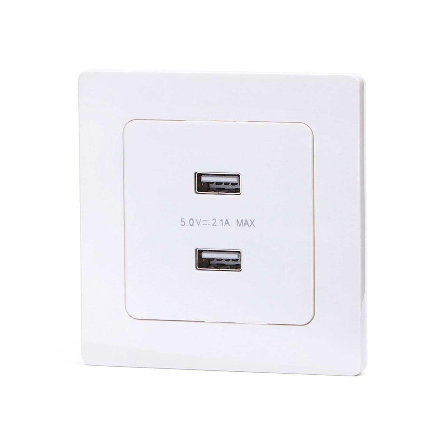 German-French 2*USB Socket White