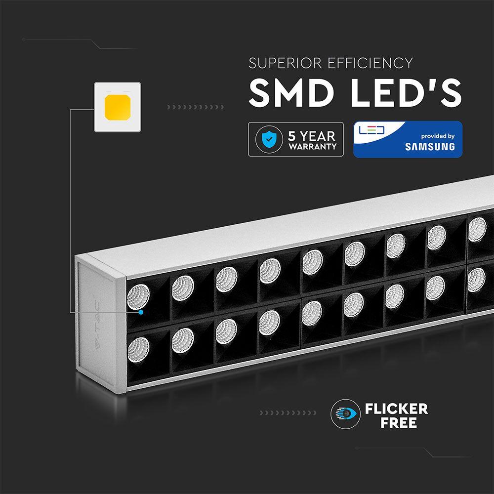 60W Lampa Biurowa, Chip SAMSUNG, Barwa:4000K, Obudowa: Srebrny, VTAC, SKU 607